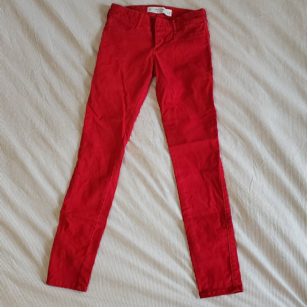 Abercrombie Red Jeggings